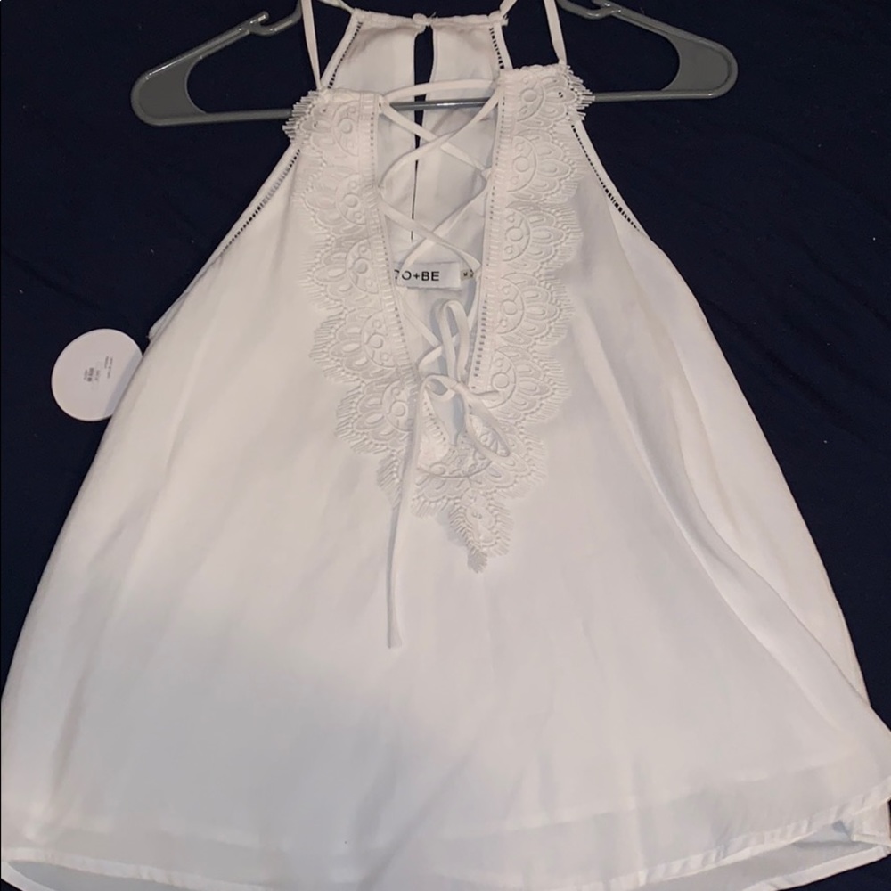 White Fancy Tank Top